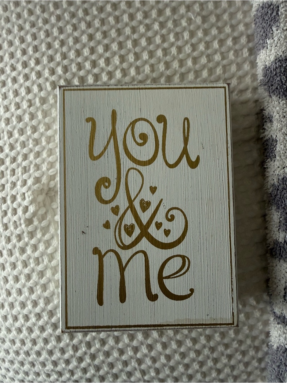 You & Me Gold and White Decorative Wall Plaque